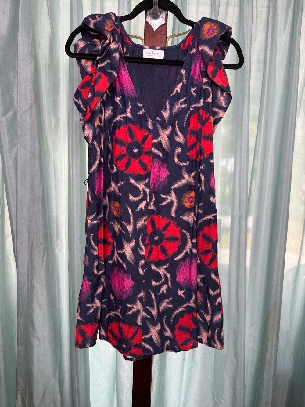 Velvet by Graham and Spencer Printed Cotton and Silk Blend Dress